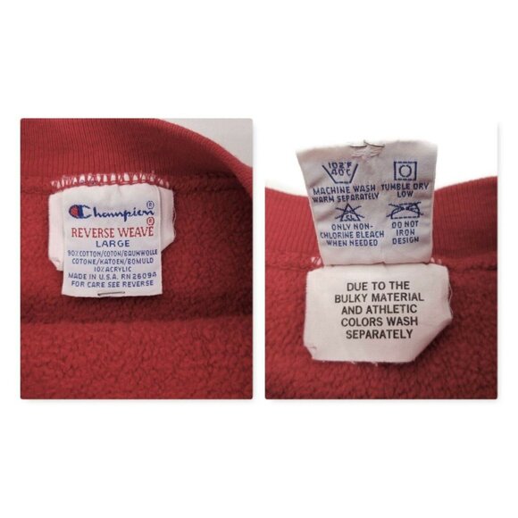 Iowa State Alumni Sweatshirt L Vintage 1990 Champion Red Reverse Weave USA Made - Picture 11 of 11